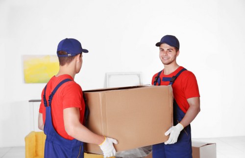 Removal team preparing safely for a house move