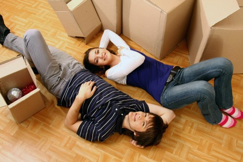 Commercial packing setup for a Soho office relocation